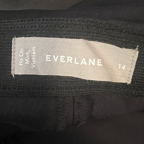 Everlane Black High Waisted Tapered Leg Crop Pants Women’s Size 14 Stretch Black - Picture 3 of 9